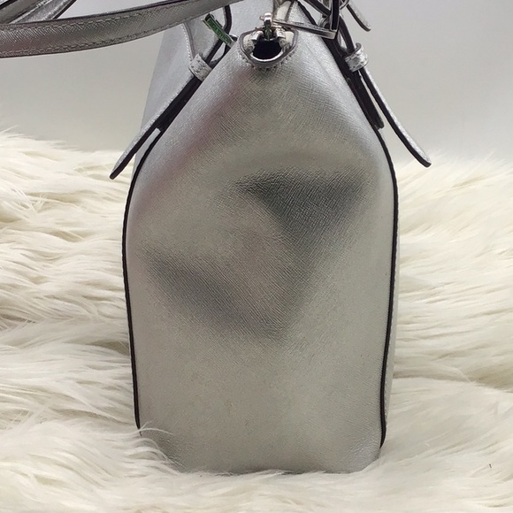 Michael Kors Silver Shoulder Tote Bag - Picture 7 of 16